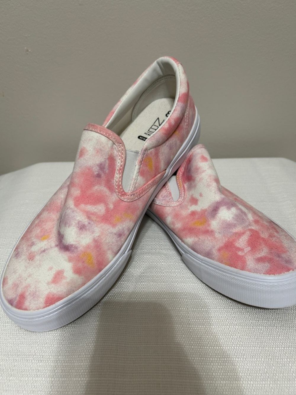 Tie-Dye Pink Slip-On Canvas Sneakers